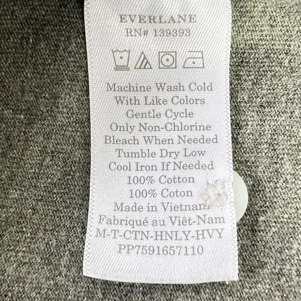 Everlane Shirt Mens Medium Green Long Sleeve Henley T-Shirt Pullover 1/4 Button - Picture 4 of 4